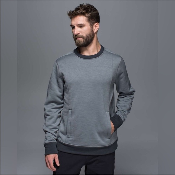 Lululemon Mens Revolution Crew Performance Stretch Pullover Grey Size L - Picture 1 of 15